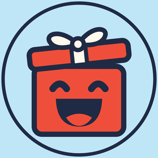 Gift 'Em Laughing logo: a laughing gift box